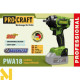 Гайковерт акумуляторний Procraft PWA18 (без АКБ та ЗП)