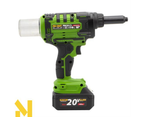 Заклепувальний пістолет акумуляторний Procraft PRG20