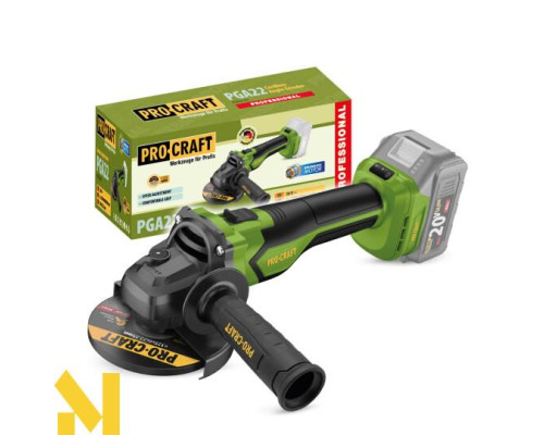 Болгарка (кутова шліфмашина) акумуляторна ProCraft PGA-22 (без АКБ та ЗП)