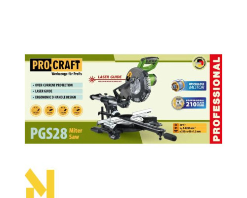 Пила торцювальна акумуляторна Procraft PGS28 (без АКБ та ЗП)