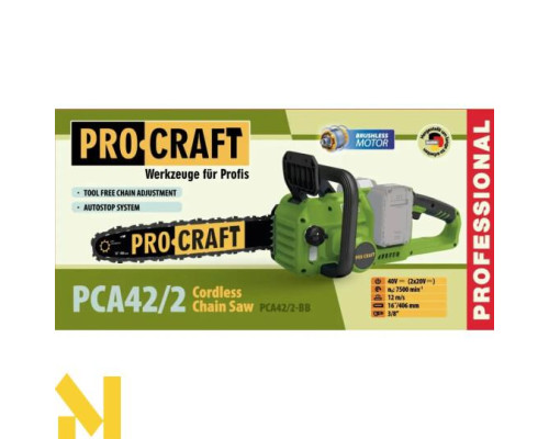 Пила ланцюгова акумуляторна Procraft PCA42/2 (без АКБ та ЗП)
