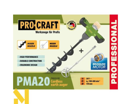 Міксер-мотобур акумуляторний Procraft PMA20 (без АКБ та ЗП)