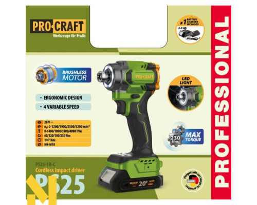 Гвинтоверт акумуляторний Procraft PS25