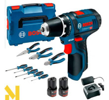 Дриль-шуруповерт акумуляторний Bosch GSR 12V-15 Professiona з набором інструментів (060186810R)