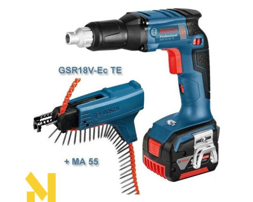 Акумуляторний шуруповерт Bosch GSR 18 V-EC TE + MA 55