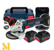 Болгарка (кутова шліфмашина) акумуляторна Bosch GWS 18V-10 C, 2 АКБ 8 Ah + ЗП + L-BOXX