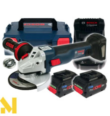Болгарка (кутова шліфмашина) акумуляторна Bosch GWS 18V-10 C, 2 АКБ 8 Ah + ЗП + L-BOXX