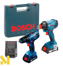 Акумуляторний дриль-шуруповерт Bosch GSR 180 Li + GDX 180 Li + 2 акб 1,5 Ah + ЗУ AL1820CV + чемодан