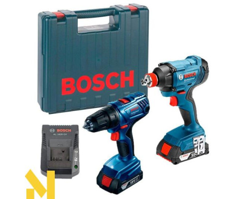 Акумуляторний дриль-шуруповерт Bosch GSR 180 Li + GDX 180 Li + 2 акб 1,5 Ah + ЗУ AL1820CV + чемодан