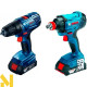 Акумуляторний дриль-шуруповерт Bosch GSR 180 Li + GDX 180 Li + 2 акб 1,5 Ah + ЗУ AL1820CV + чемодан
