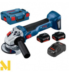 Болгарка (кутова шліфмашина) акумуляторна BOSCH GWS 18V-10 Professional + L-BOXX 136, 2 АКБ + ЗП