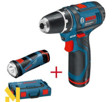 Шуруповерт Bosch GSR 10,8-2-LI Professional L-BOXX + ліхтар Bosch GLI 10,8 V-Li
