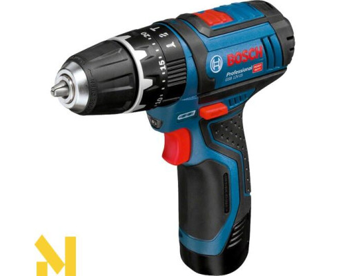 Акумуляторний ударний дриль-шуруповерт Bosch GSB 12V-15 + набор біт і сверл 39 шт + сумка