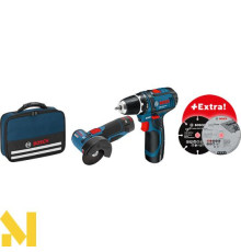 Набір з 2 інструментів Bosch GWS 12V-76 + GSR 12V-15 Professional