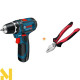 Акумуляторний дриль-шуруповерт Bosch Professional GSR 12V-15 + Плоскогубці Wiha