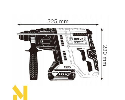 Перфоратор акумуляторний Bosch Professional GBH 180-Li (АКБ GBA 18V 4.0Ah + ЗП GAL 18V-40 + набір свердл SDS-Plus 5 шт)
