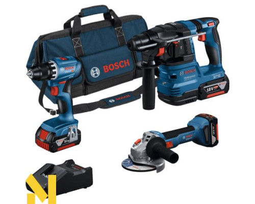 Набір інструментів акумуляторних Bosch Professional: GSR 18V-45 + GBH 18V-22 + GWS 18V-8