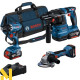 Набір інструментів акумуляторних Bosch Professional: GSR 18V-45 + GBH 18V-22 + GWS 18V-8