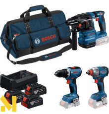 Набір інструментів акумуляторних Bosch Professional: GSR 18V-65 + GBH 18V-22 + GDX 18V-285