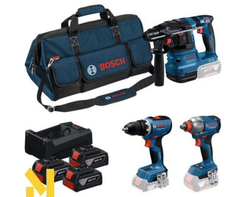 Набір інструментів акумуляторних Bosch Professional: GSR 18V-65 + GBH 18V-22 + GDX 18V-285