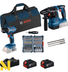 Набір інструментів акумуляторних Bosch Professional: GSR 18V-45 + GBH 18V-22 + Набір біт і бурів