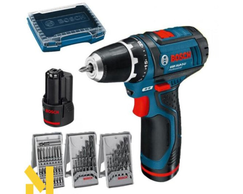Акумуляторний шуруповерт Bosch GSR 12V-15 (1акум.1,5 Аг)+ набір біт та сверл 39шт.