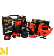 Набір інструментів акумуляторних GTM DS18/40P + JS18/65 + FLС18/1500