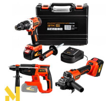 Набір інструментів акумуляторних GTM DSI18/80BL + AGC18/125BL + RHC18/22BL