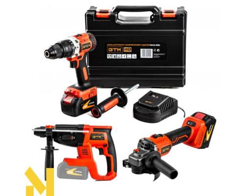 Набір інструментів акумуляторних GTM DSI18/80BL + AGC18/125BL + RHC18/22BL