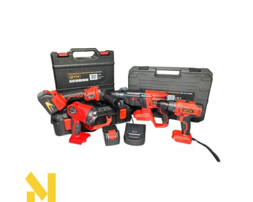Набір інструментів акумуляторних GTM PROMO_5  AGC18/125BL+DSI18/60BL+RHC18/26BL+FLС18/1500