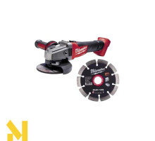 Болгарка (кутова шліфмашина) акумуляторна Milwaukee  M18 FSAG125X-0 + диск алмазний DUH 125 х 10 шт. (без АКБ та ЗП)