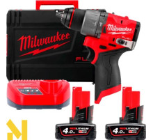 Дриль-шуруповерт акумуляторний MILWAUKEE M12 FDD2-402X