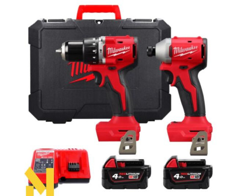 Набір інструментів акумуляторних Milwaukee M18 BLCPP2A-402C (M18 BLPDRC + M18 BLIDRC)