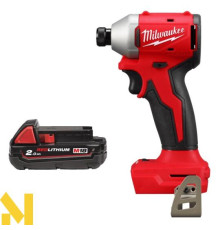 Шуруповерт акумуляторний ударний Milwaukee M18 BLIDRC-0 + акумулятор Milwaukee M18 B2 2 (без ЗП)