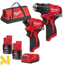 Набір інструментів акумуляторних MILWAUKEE M12 BLPP2D-202B