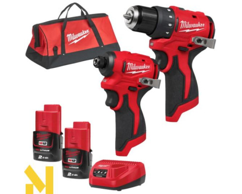Набір інструментів акумуляторних MILWAUKEE M12 BLPP2D-202B