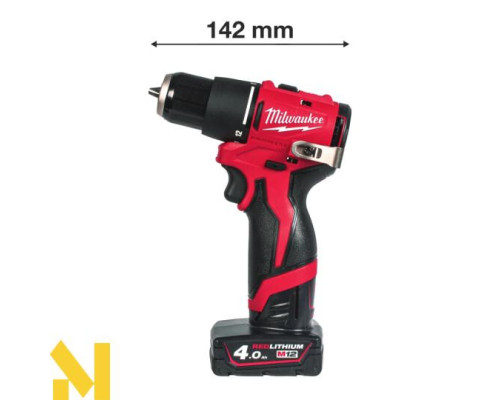 Дриль-шуруповерт акумуляторний MILWAUKEE M12 BLPDRC-402С