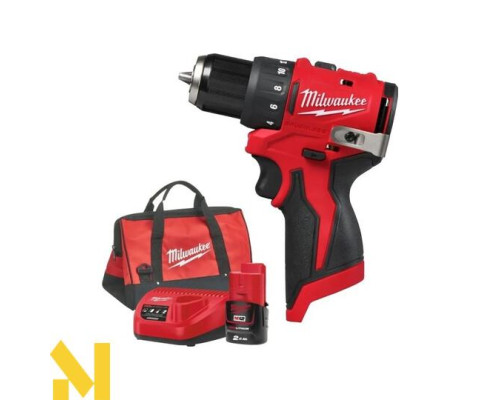Дриль-шуруповерт акумуляторний MILWAUKEE M12 BLDDRC-201BRF