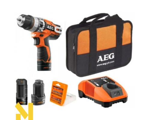 Дриль-шуруповерт акумуляторний AEG BSB12C2LI-KIT2B з набором біт