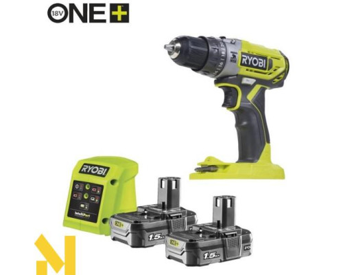 Дриль-шурупокрут акумуляторний Ryobi ONE+ R18PD2-215G