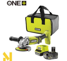 Болгарка (кутова шліфмашина) акумуляторна Ryobi ONE+ RAG18125-1C40S