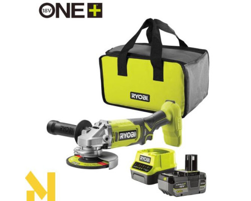 Болгарка (кутова шліфмашина) акумуляторна Ryobi ONE+ RAG18125-1C40S