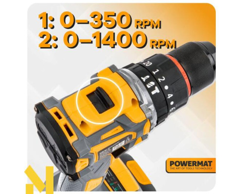 Шуруповерт акумуляторний Powermat PM-WA-21V-2M