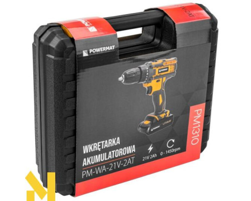Дриль-шуруповерт акумуляторний Powermat PM-WA-21V-2AT