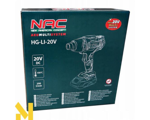 Фен технічний акумуляторний NAC HG-LI-20V (без АКБ иа ЗП)