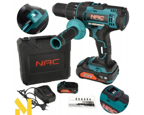 Дриль-шуруповерт акумудяторний NAC CDB-LI-50-20V-2