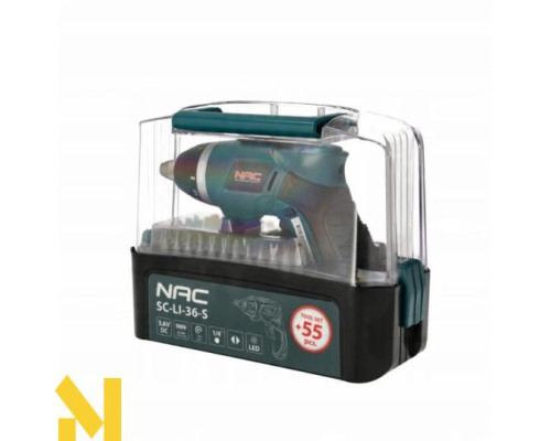 Викрутка акумуляторна NAC SC-LI-36-S з аксесуарами