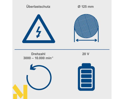 Болгарка (кутова шліфмашина) акумуляторна Scheppach BC-AG125-X (без АКБ та ЗП)