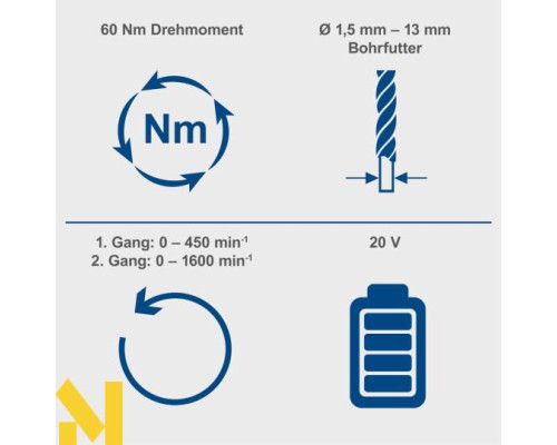 Дриль-шуруповерт ударний акумуляторний Scheppach BC-DD60-X (без АКБ та ЗП)