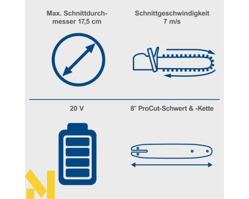Пила ланцюгова акумуляторна Scheppach BC-TCS200-X (без АКБ та ЗП)